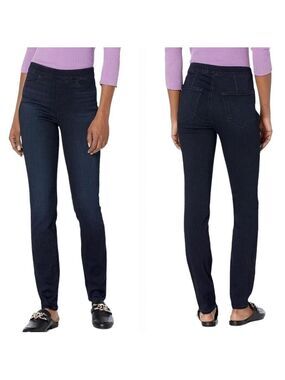 Paige Hoxton Ultra Skinny Pull on High Rise in Dark Wash Drama, size 26